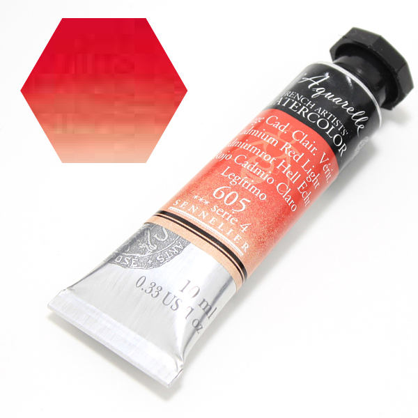 セヌリエ水彩絵具 605 カドミウムレッドライト (10ml)