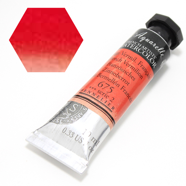 セヌリエ水彩絵具 675 フレンチバーミリオン (10ml)