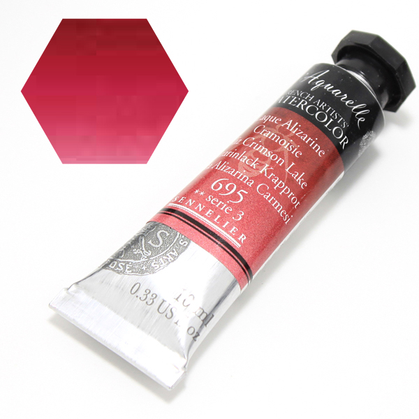 セヌリエ水彩絵具 695 アリザリンクリムゾンレーキ (10ml)