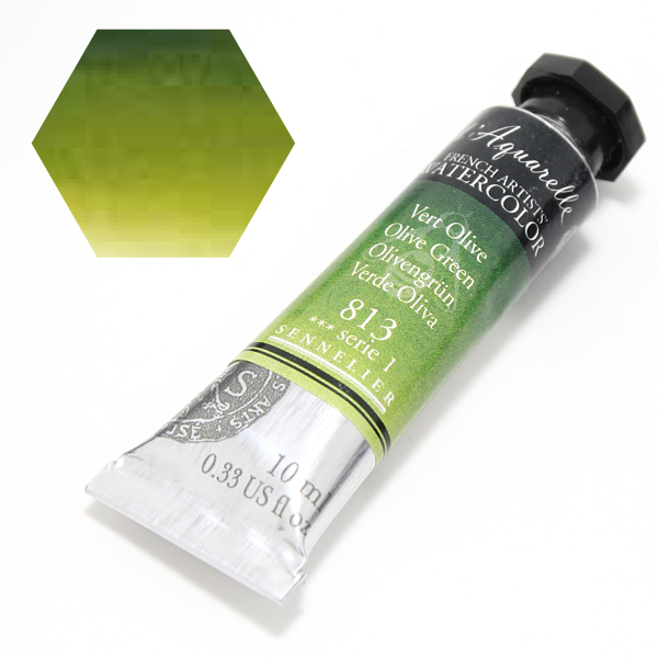 セヌリエ水彩絵具 813 オリーブグリーン (10ml)