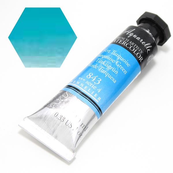 セヌリエ水彩絵具 843 ターコイズグリーン (10ml)