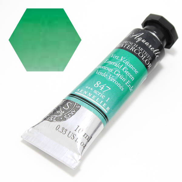 セヌリエ水彩絵具 847 エメラルドグリーン (10ml)